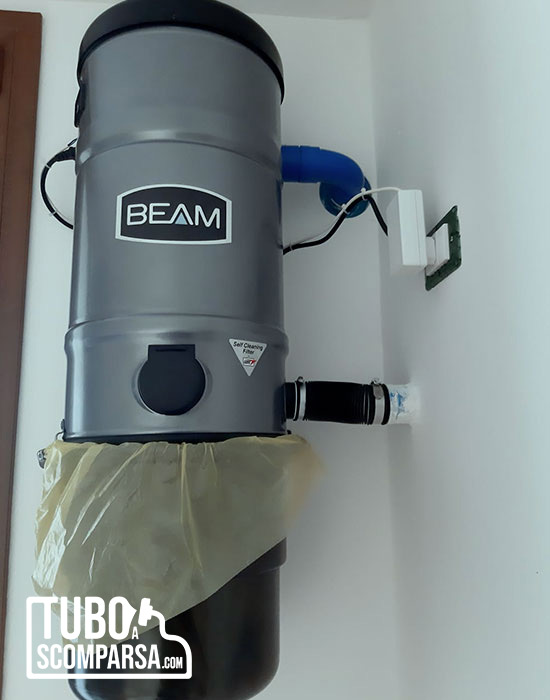 Aspirapolvere centralizzato Beam self cleaning filter Goretex e sacchetto di contenimento polveri