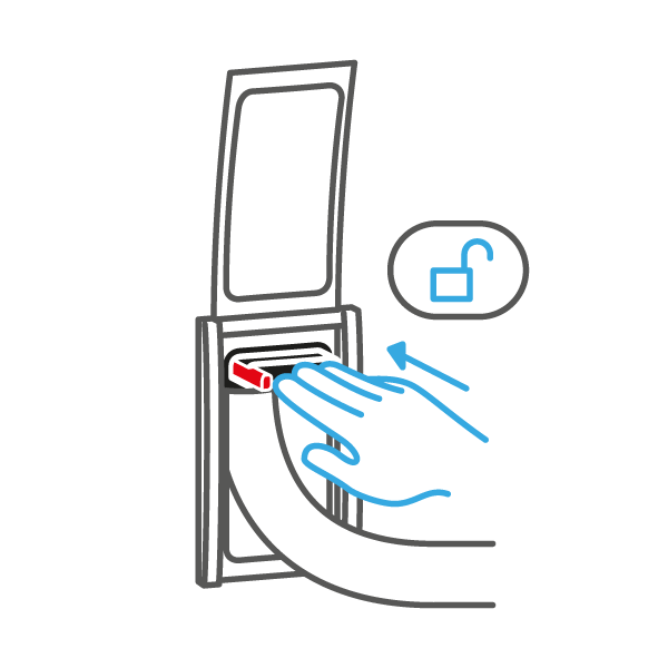 Sblocco maniglia bocchetta retra tubo a scomparsa