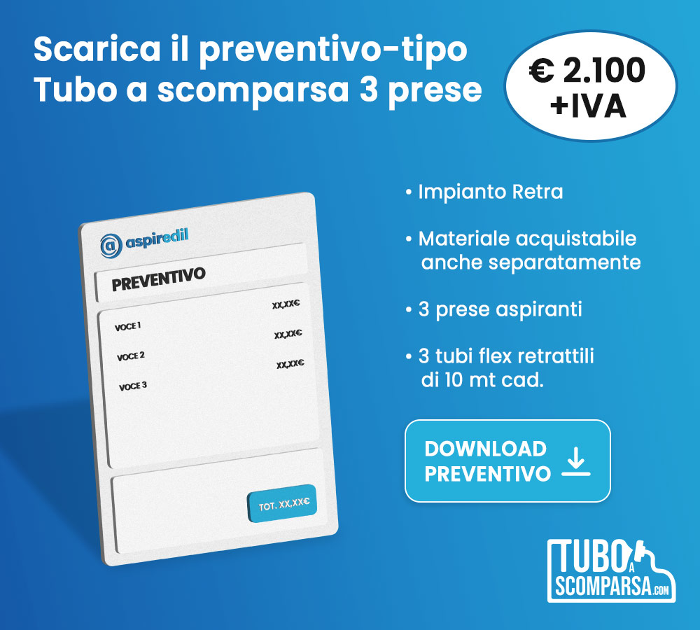 Preventivo Tubo a scomparsa per 3 prese € 2.100+IVA (+trasporto)